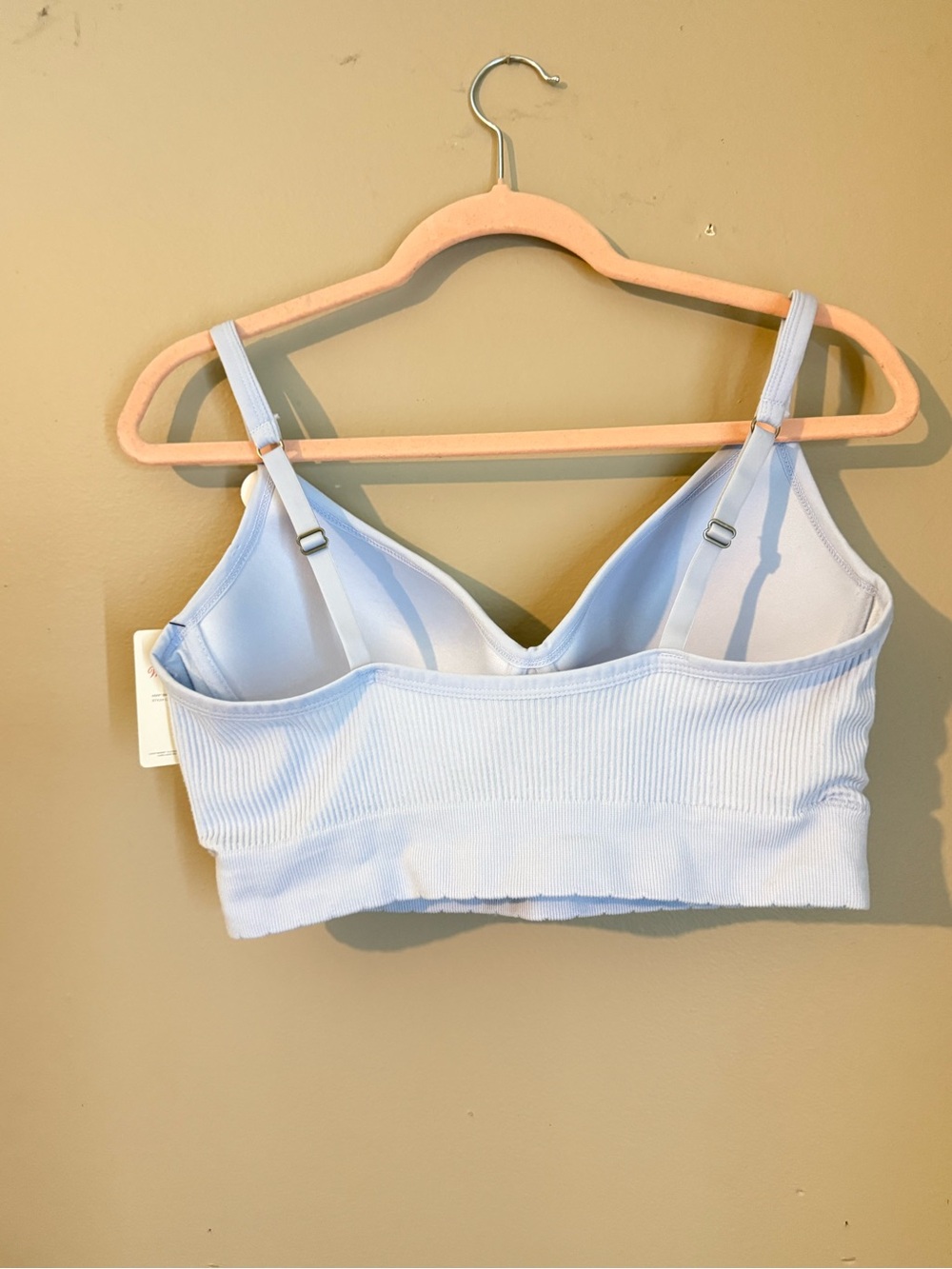 Lucky Brand Light Blue Ribbed Padded Bralette - Picture 2 of 5